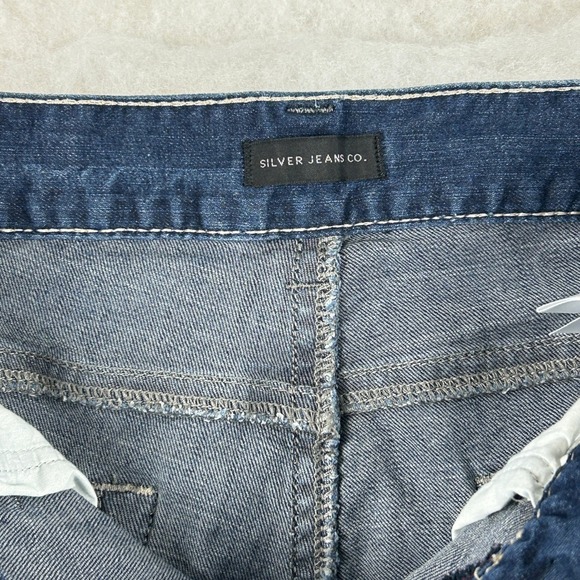 Silver Jeans Men 36x32* Eddie Straight Medium Wash Stretch Denim Faded Whiskered - Picture 13 of 15